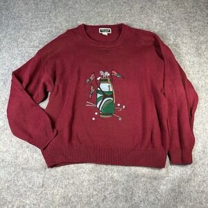 Ivy Club Classics Sweater Mens XL Crew Neck Embroidered Golf Grandpa Y2K Preppy